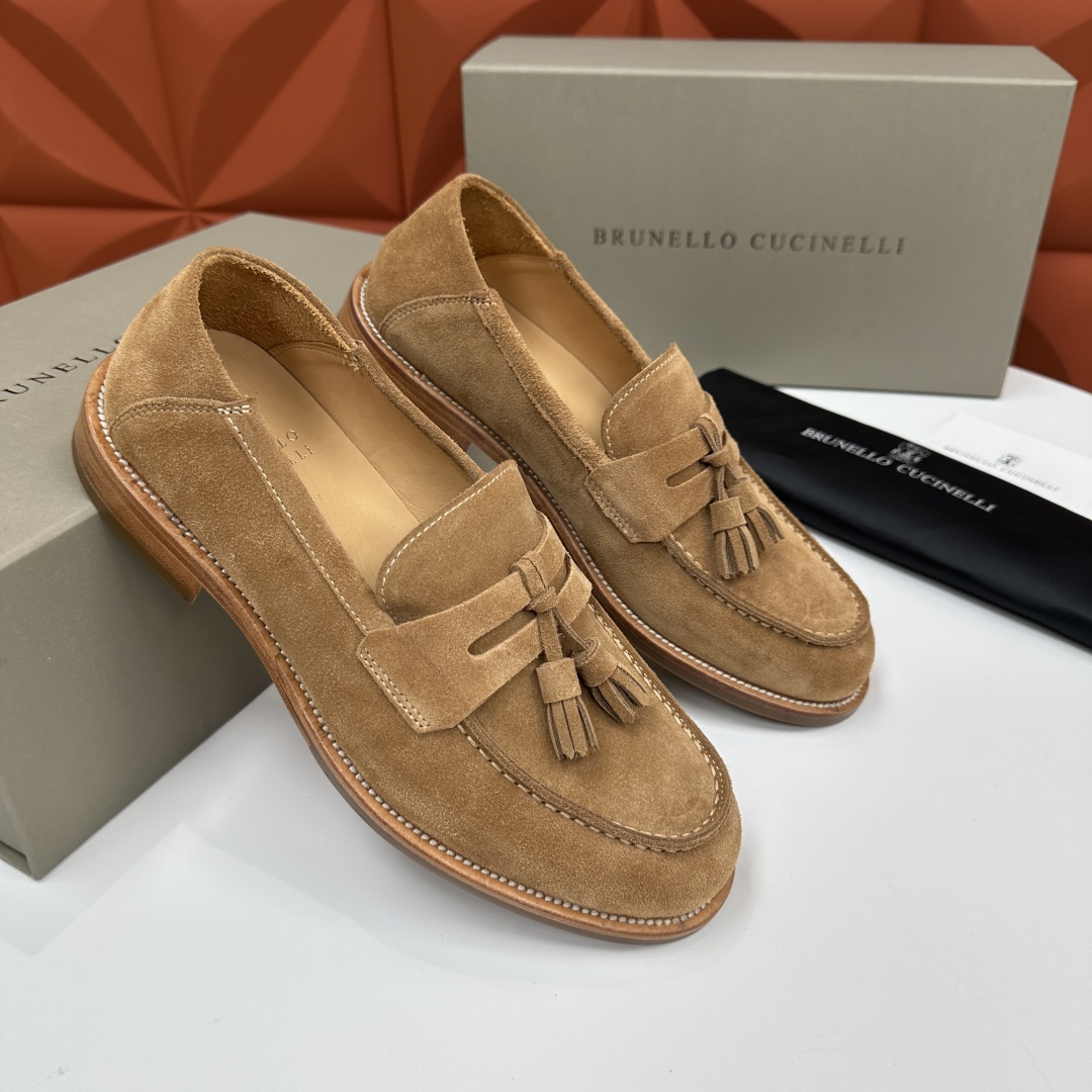 💋💍BC家新品上架 Brunello Cucinell* 乐福鞋皮鞋  进口牛反绒牛皮打造 手工缝制鞋面