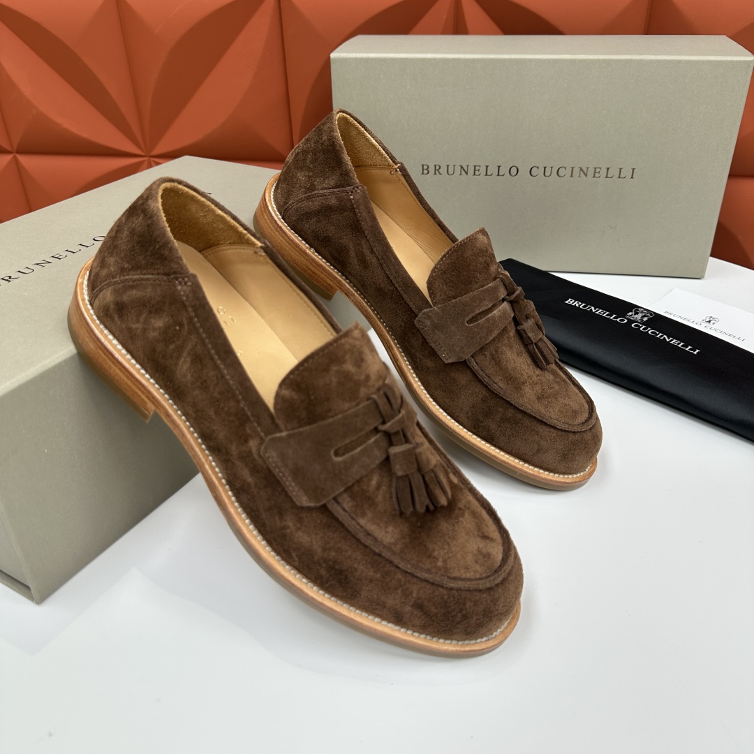 💋💍BC家新品上架 Brunello Cucinell* 乐福鞋皮鞋  进口牛反绒牛皮打造 手工缝制鞋面