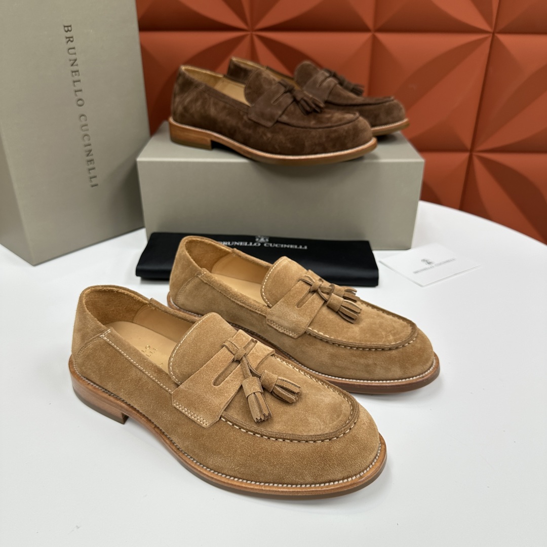 💋💍BC家新品上架 Brunello Cucinell* 乐福鞋皮鞋  进口牛反绒牛皮打造 手工缝制鞋面