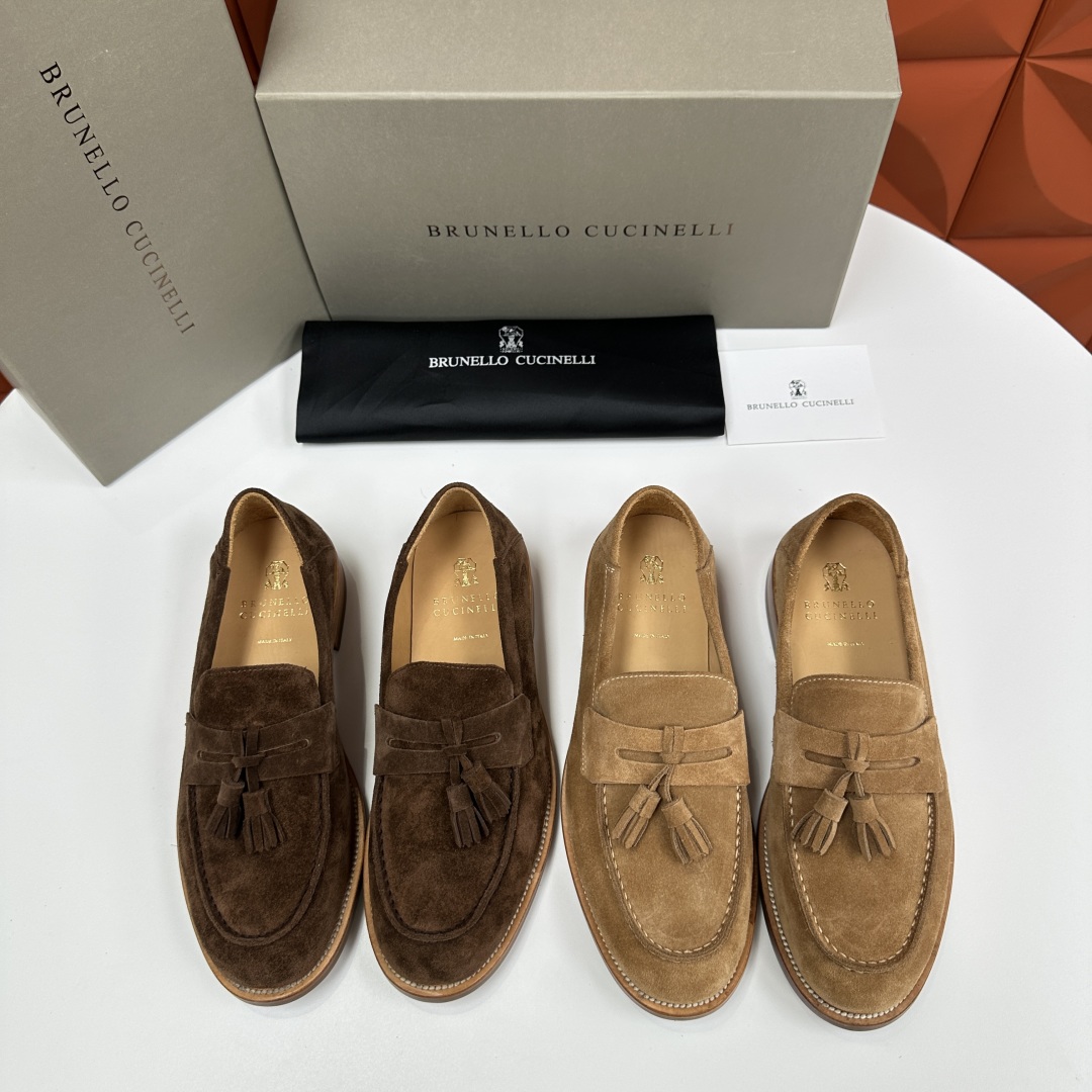 💋💍BC家新品上架 Brunello Cucinell* 乐福鞋皮鞋  进口牛反绒牛皮打造 手工缝制鞋面