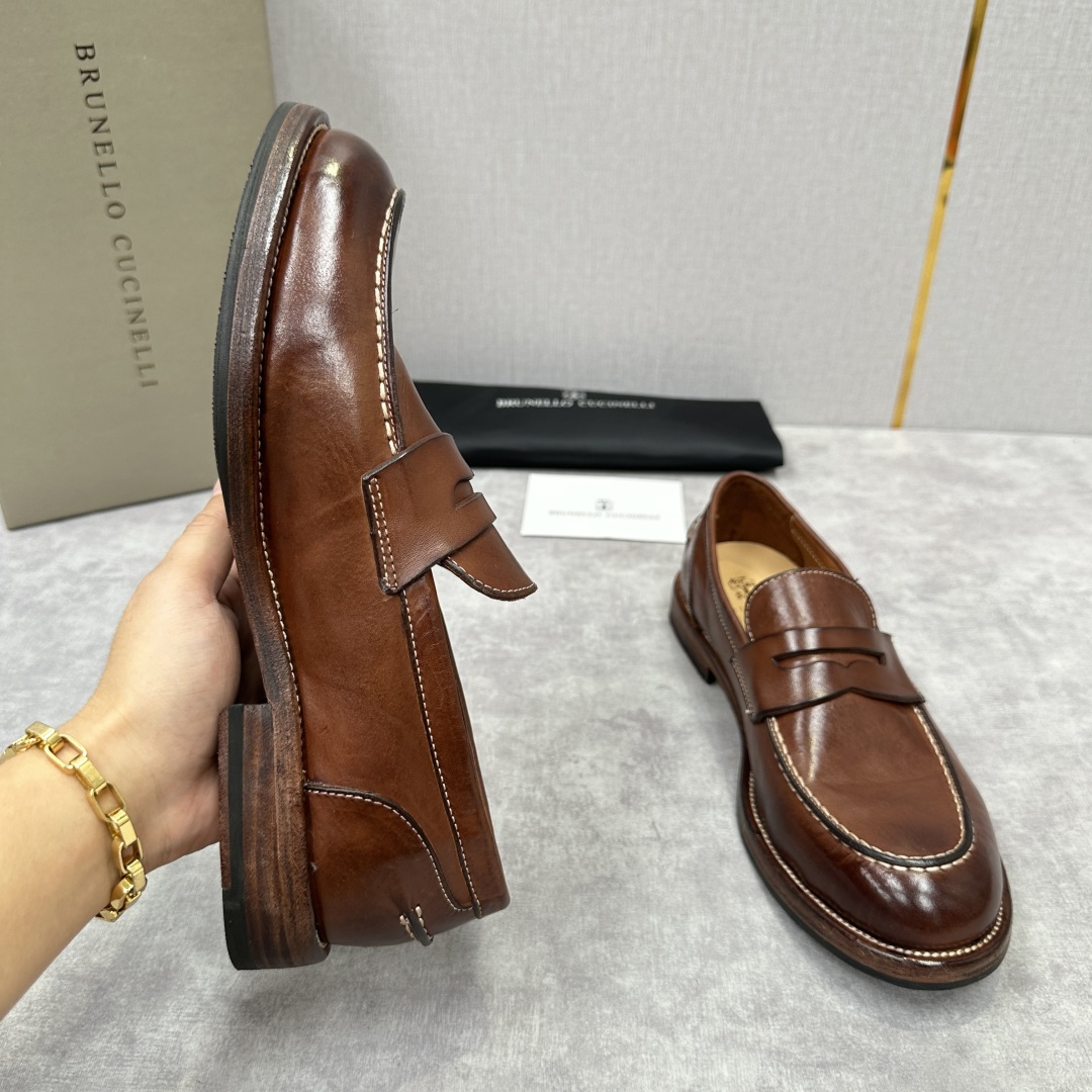💋💍BC家新品上架 Brunello Cucinell* 水洗乐福鞋皮鞋  进口牛皮打造 手工缝制鞋面 