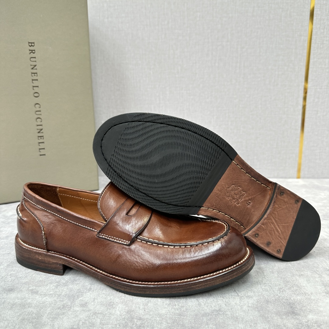 💋💍BC家新品上架 Brunello Cucinell* 水洗乐福鞋皮鞋  进口牛皮打造 手工缝制鞋面 