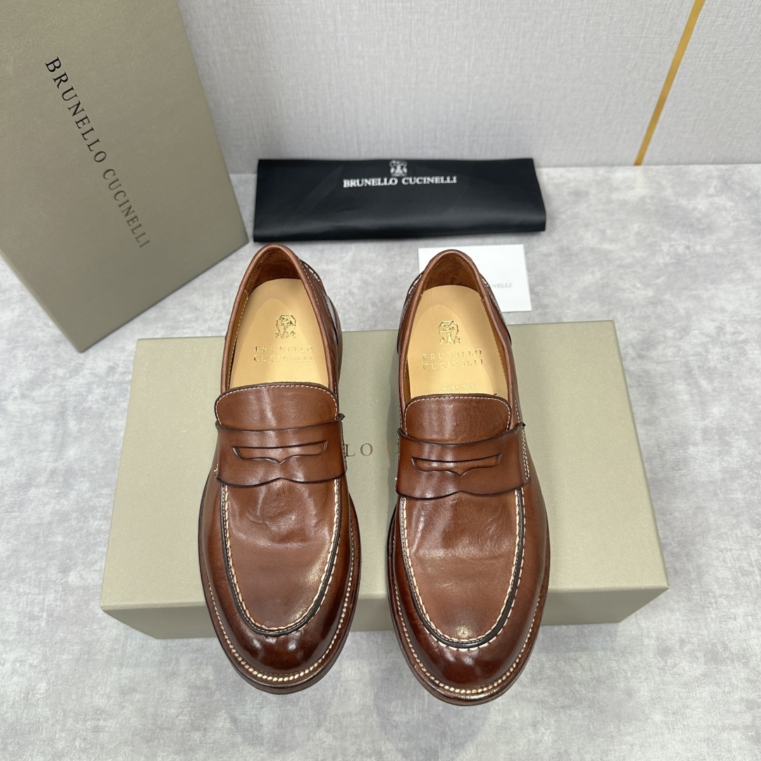 💋💍BC家新品上架 Brunello Cucinell* 水洗乐福鞋皮鞋  进口牛皮打造 手工缝制鞋面 