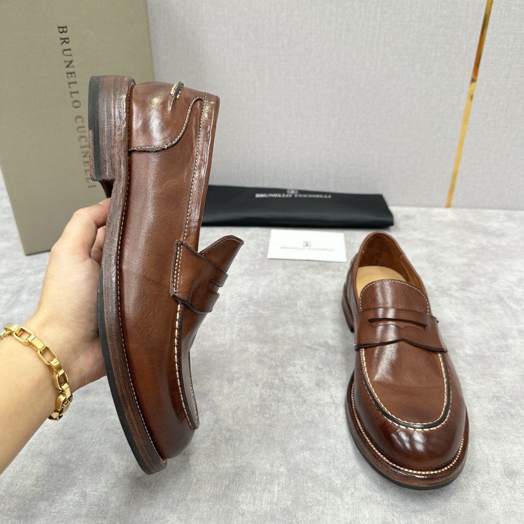 💋💍BC家新品上架 Brunello Cucinell* 水洗乐福鞋皮鞋  进口牛皮打造 手工缝制鞋面 