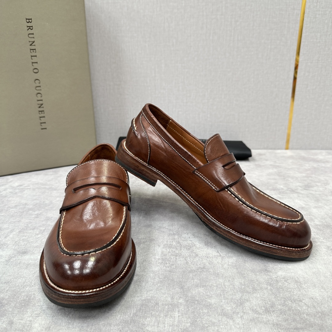 💋💍BC家新品上架 Brunello Cucinell* 水洗乐福鞋皮鞋  进口牛皮打造 手工缝制鞋面 
