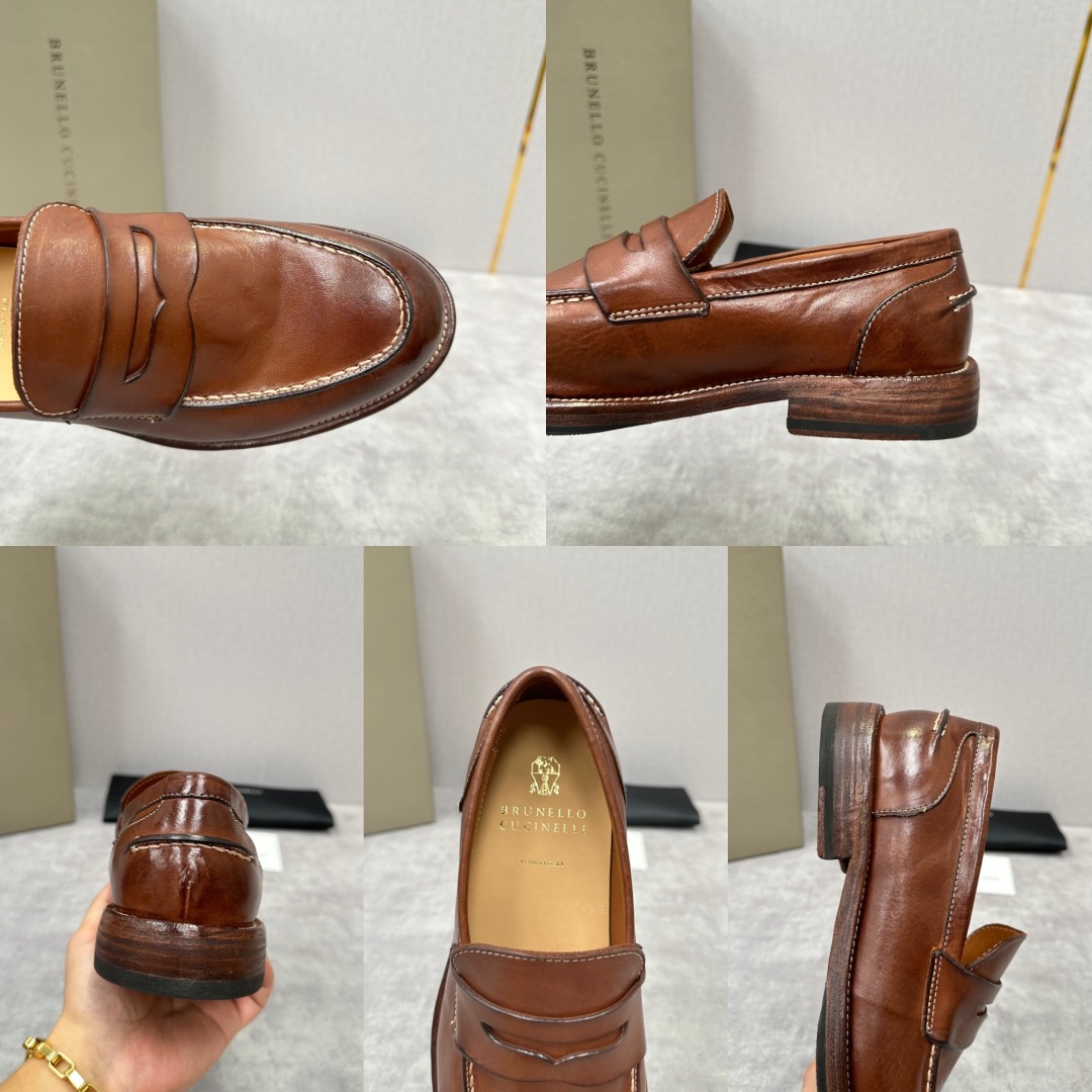 💋💍BC家新品上架 Brunello Cucinell* 水洗乐福鞋皮鞋  进口牛皮打造 手工缝制鞋面 