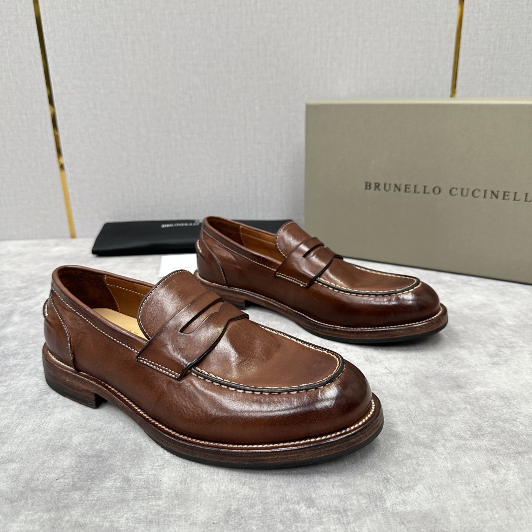 💋💍BC家新品上架 Brunello Cucinell* 水洗乐福鞋皮鞋  进口牛皮打造 手工缝制鞋面 