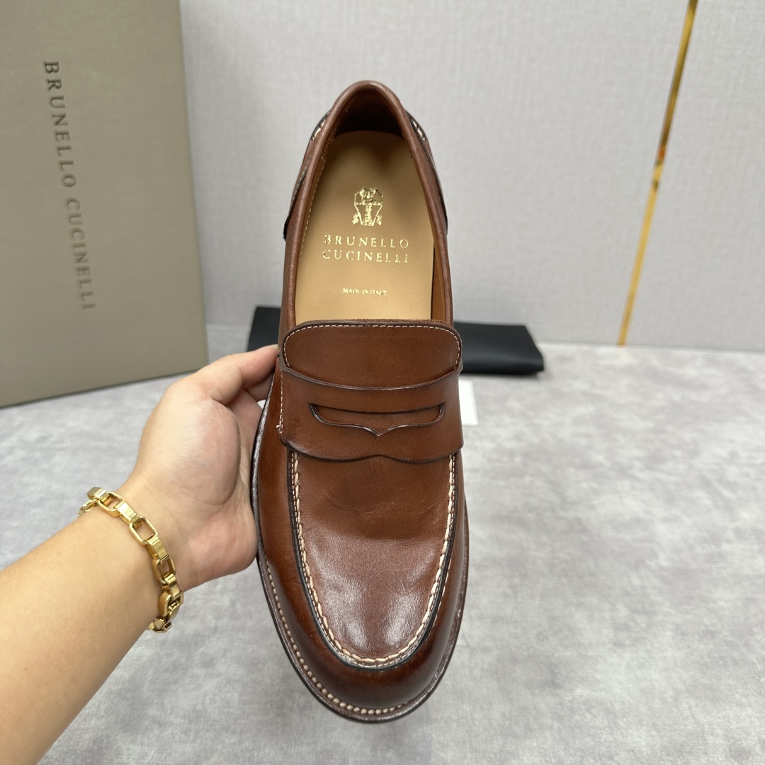 💋💍BC家新品上架 Brunello Cucinell* 水洗乐福鞋皮鞋  进口牛皮打造 手工缝制鞋面 