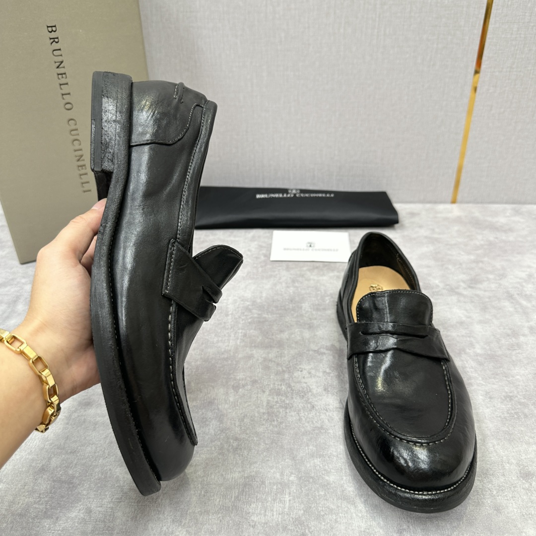 💋💍BC家新品上架 Brunello Cucinell* 水洗乐福鞋皮鞋  进口牛皮打造 手工缝制鞋面 