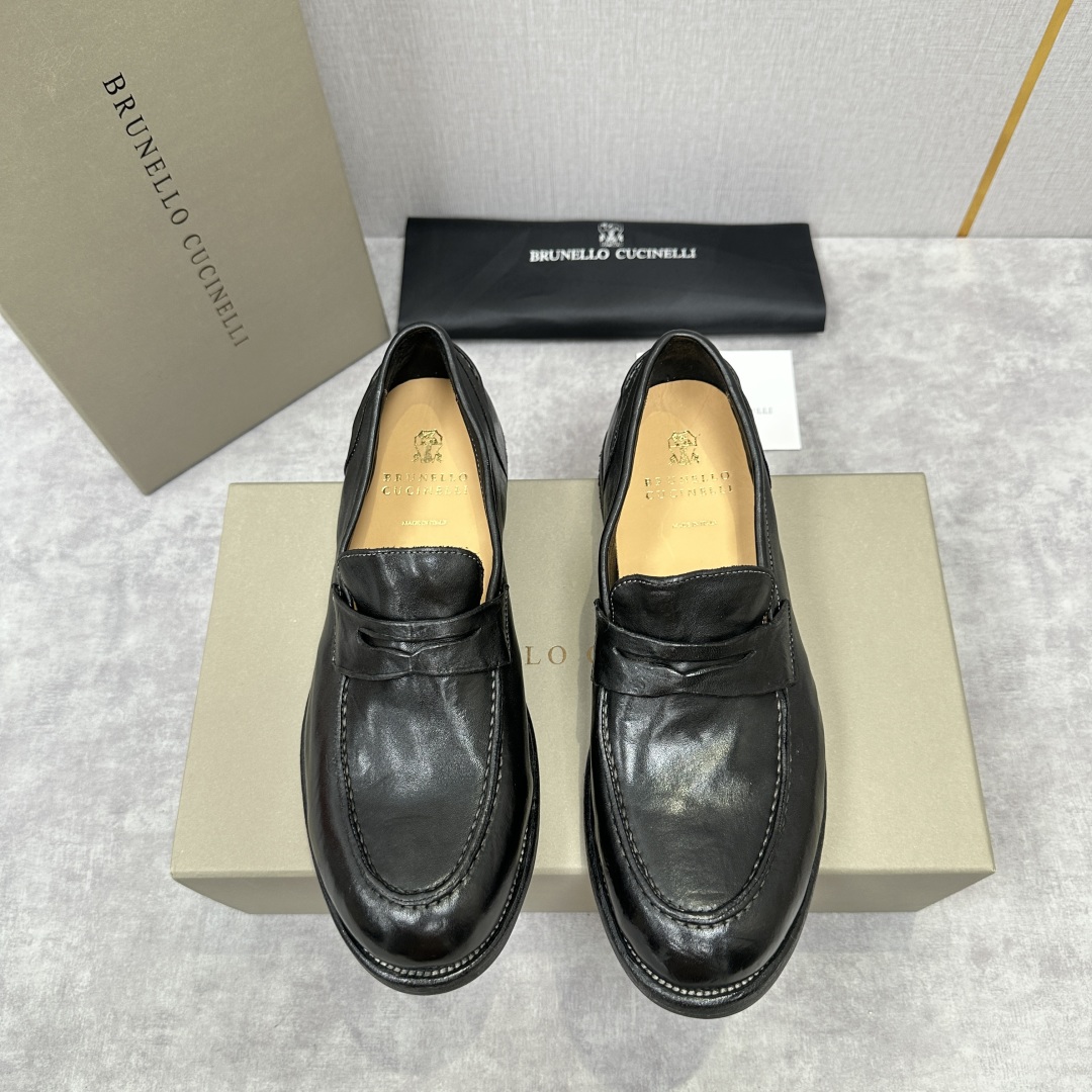 💋💍BC家新品上架 Brunello Cucinell* 水洗乐福鞋皮鞋  进口牛皮打造 手工缝制鞋面 