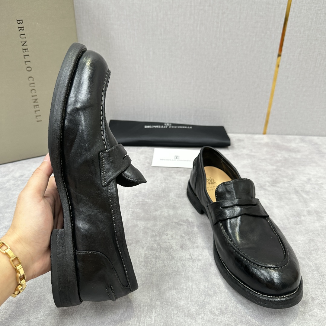 💋💍BC家新品上架 Brunello Cucinell* 水洗乐福鞋皮鞋  进口牛皮打造 手工缝制鞋面 