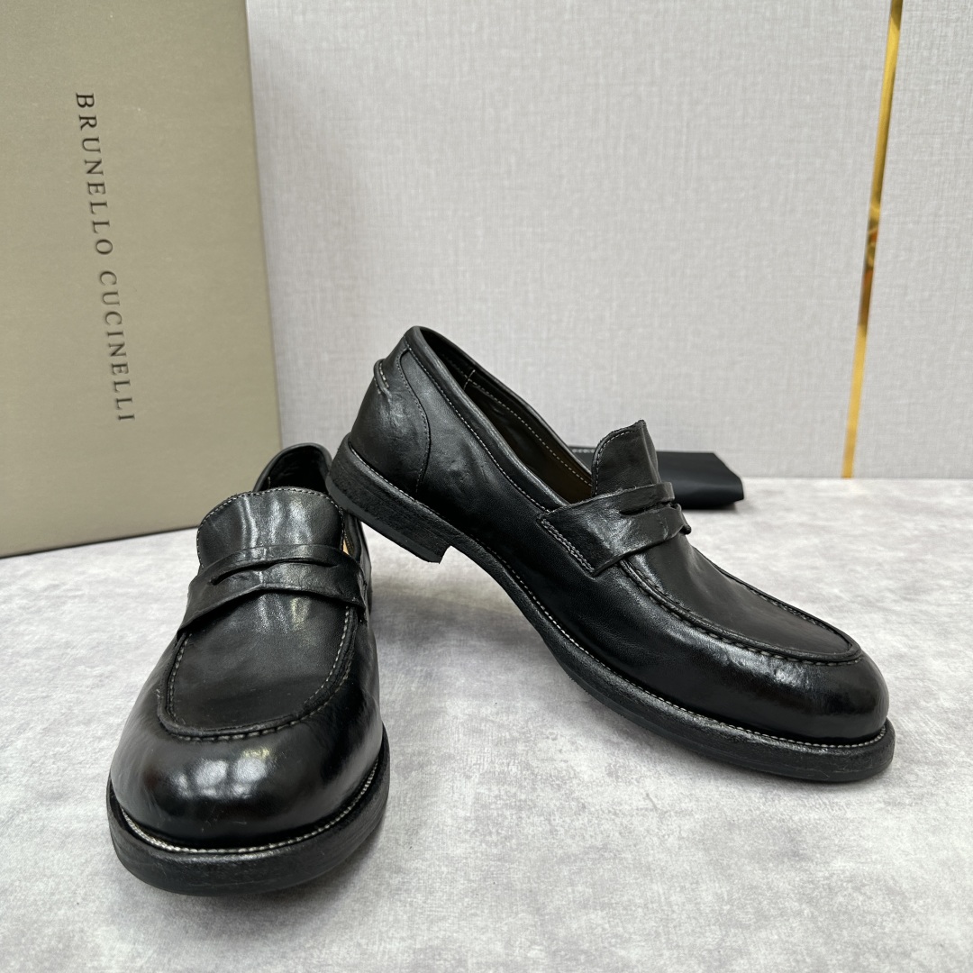 💋💍BC家新品上架 Brunello Cucinell* 水洗乐福鞋皮鞋  进口牛皮打造 手工缝制鞋面 