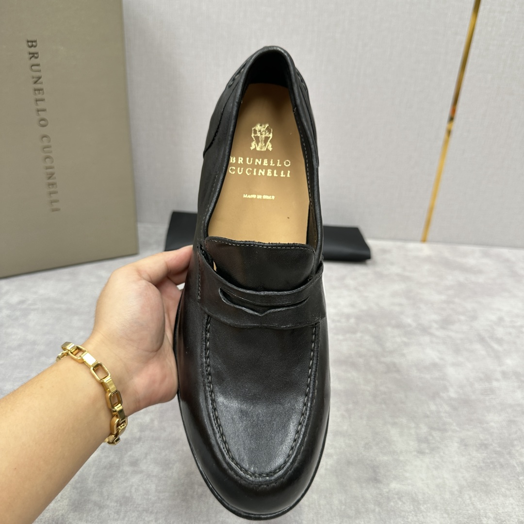 💋💍BC家新品上架 Brunello Cucinell* 水洗乐福鞋皮鞋  进口牛皮打造 手工缝制鞋面 