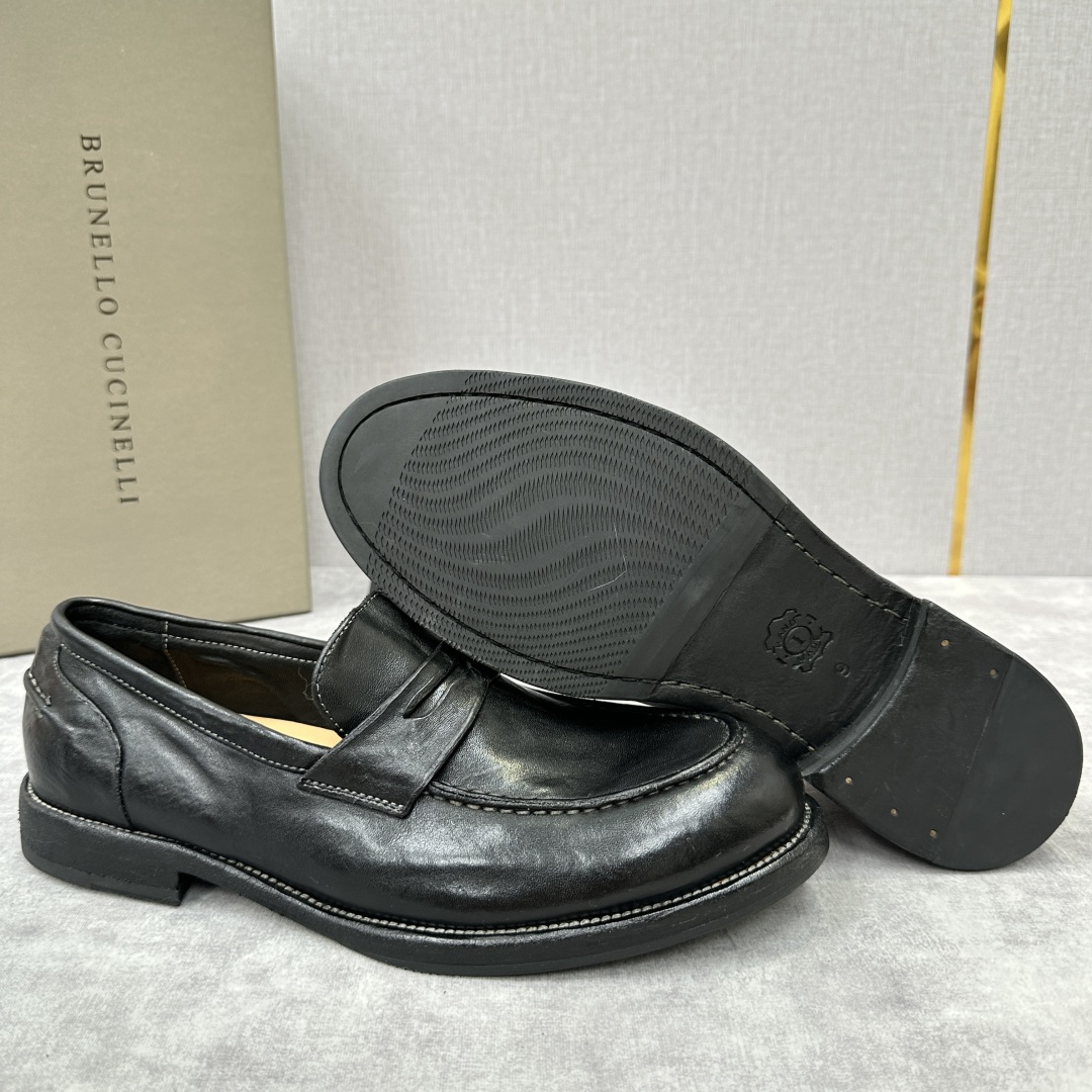 💋💍BC家新品上架 Brunello Cucinell* 水洗乐福鞋皮鞋  进口牛皮打造 手工缝制鞋面 