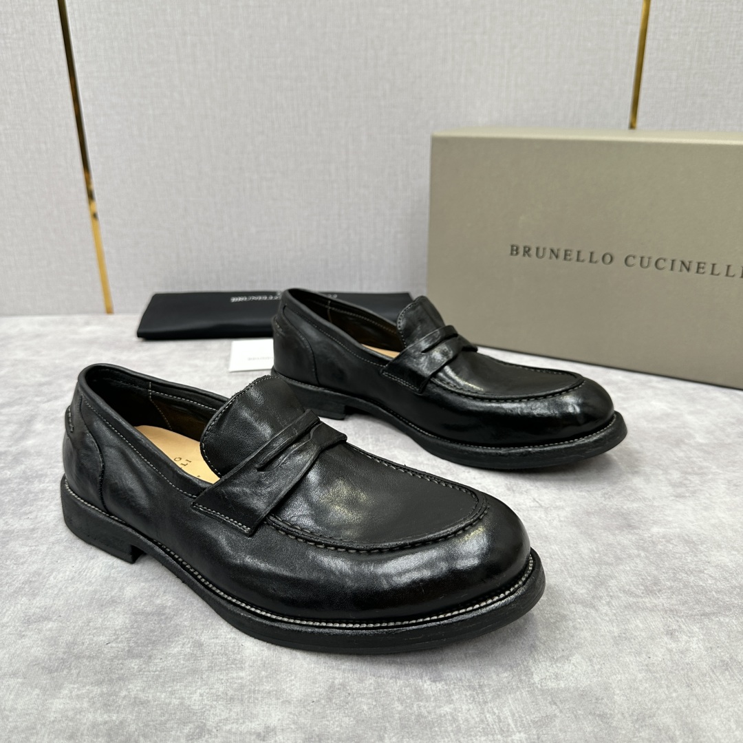 💋💍BC家新品上架 Brunello Cucinell* 水洗乐福鞋皮鞋  进口牛皮打造 手工缝制鞋面 