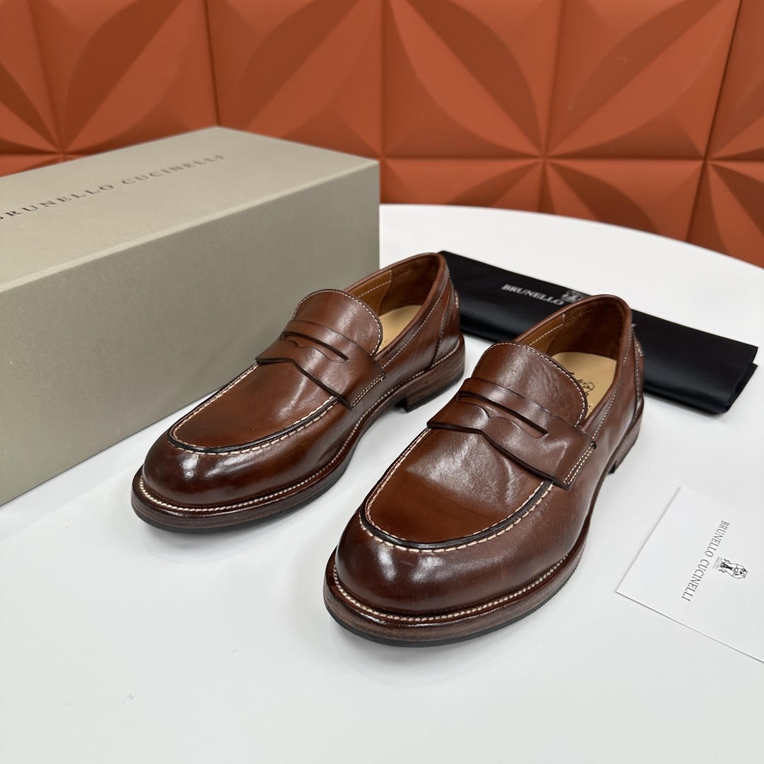 💋💍BC家新品上架 Brunello Cucinell* 水洗乐福鞋皮鞋  进口牛皮打造 手工缝制鞋面 