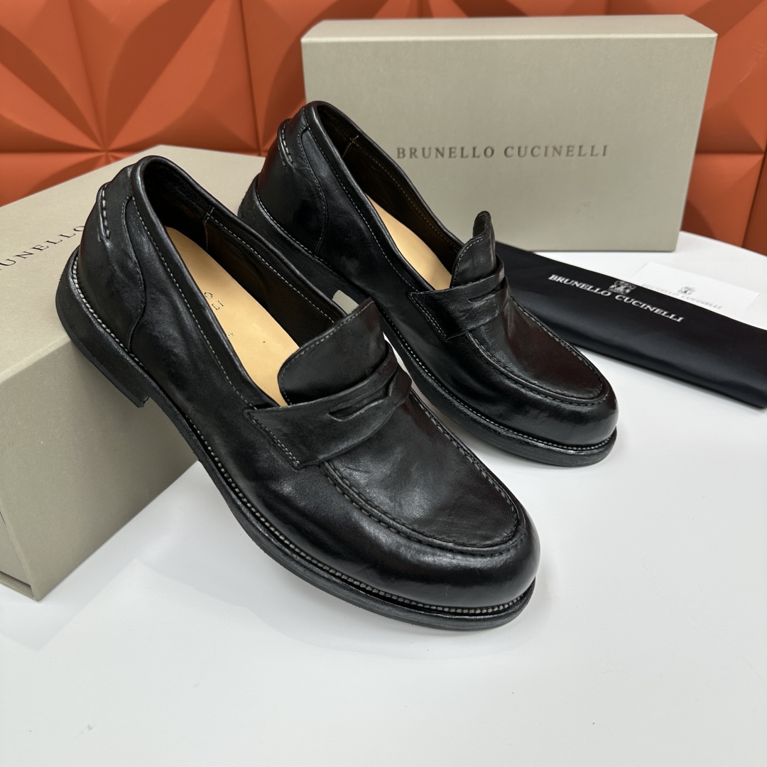💋💍BC家新品上架 Brunello Cucinell* 水洗乐福鞋皮鞋  进口牛皮打造 手工缝制鞋面 