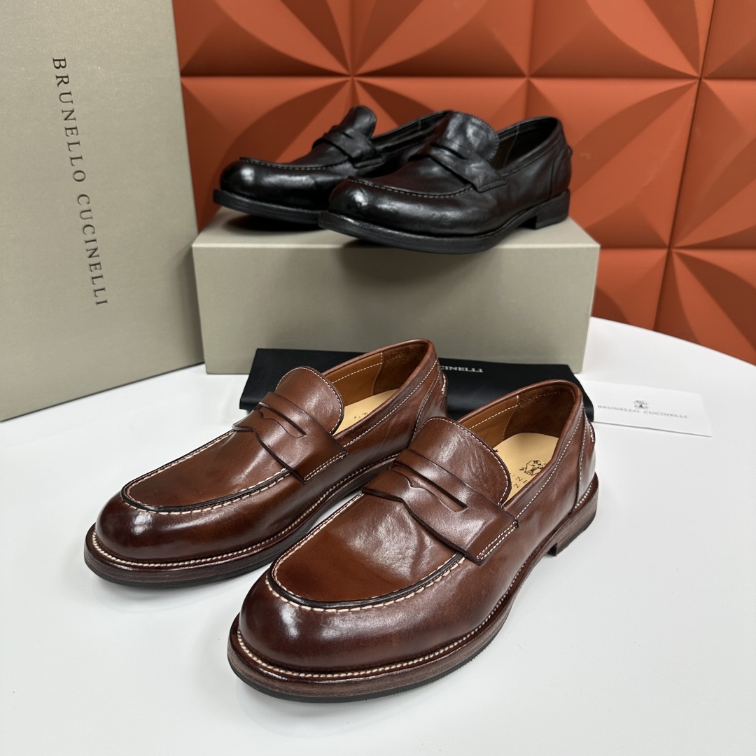💋💍BC家新品上架 Brunello Cucinell* 水洗乐福鞋皮鞋  进口牛皮打造 手工缝制鞋面 