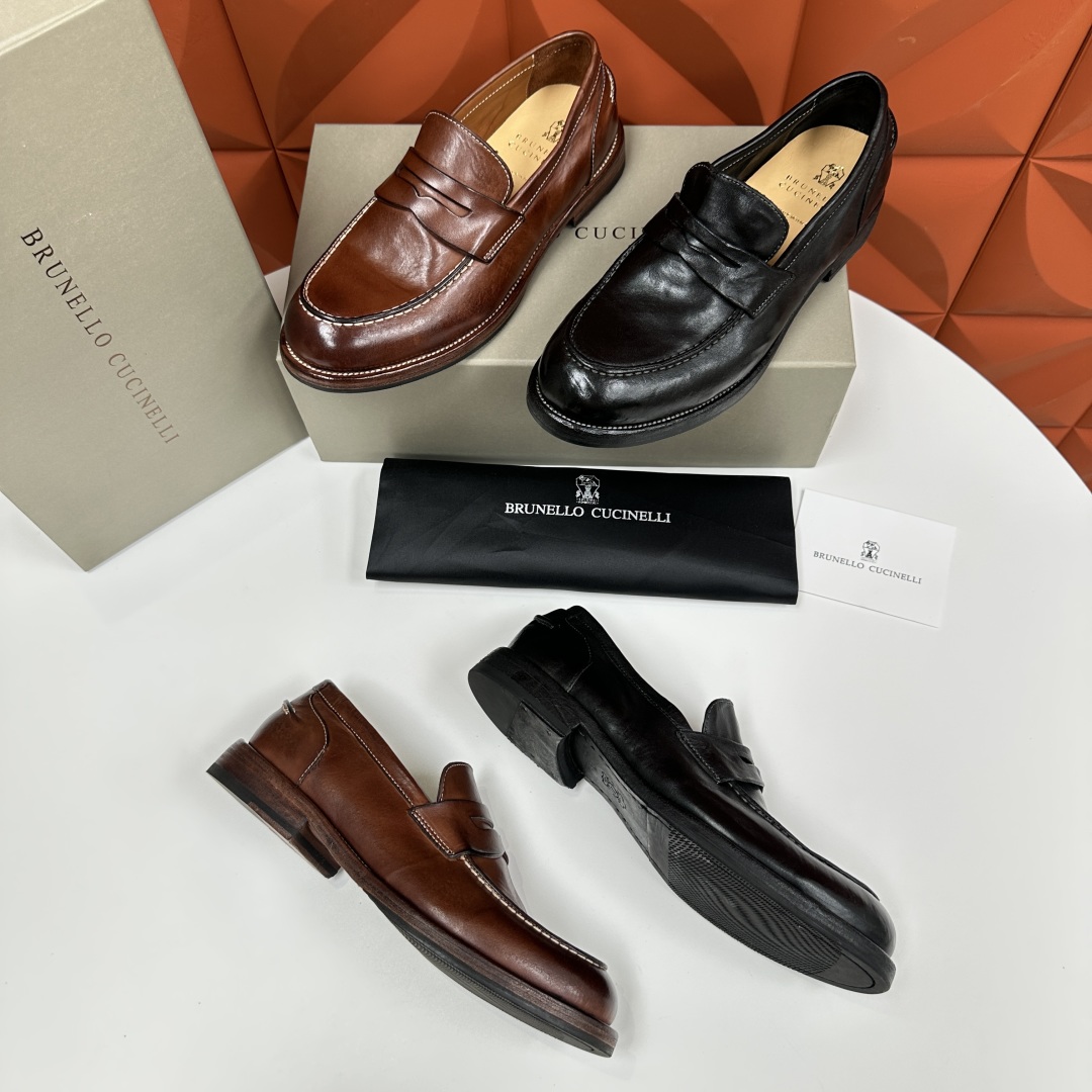 💋💍BC家新品上架 Brunello Cucinell* 水洗乐福鞋皮鞋  进口牛皮打造 手工缝制鞋面 