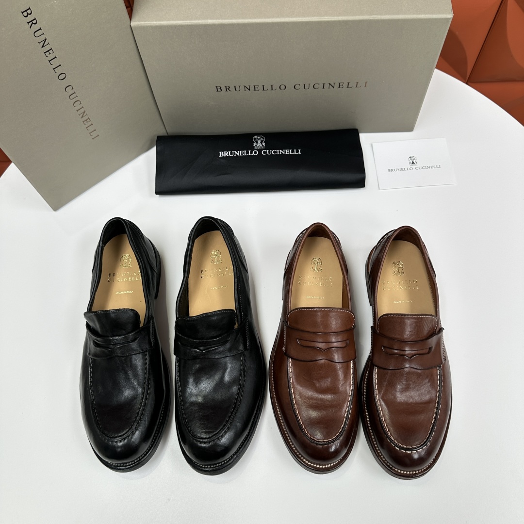 💋💍BC家新品上架 Brunello Cucinell* 水洗乐福鞋皮鞋  进口牛皮打造 手工缝制鞋面 