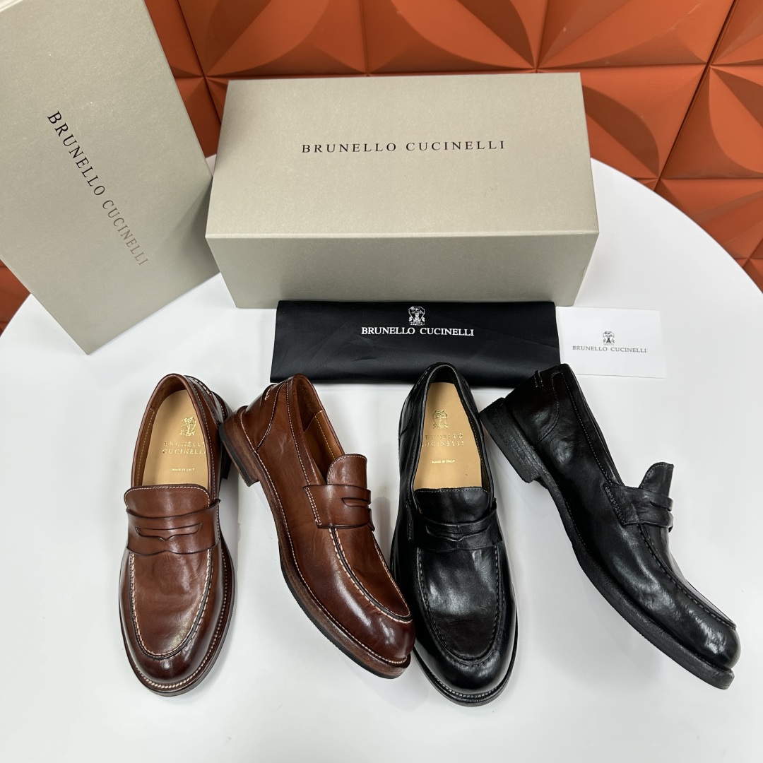 💋💍BC家新品上架 Brunello Cucinell* 水洗乐福鞋皮鞋  进口牛皮打造 手工缝制鞋面 