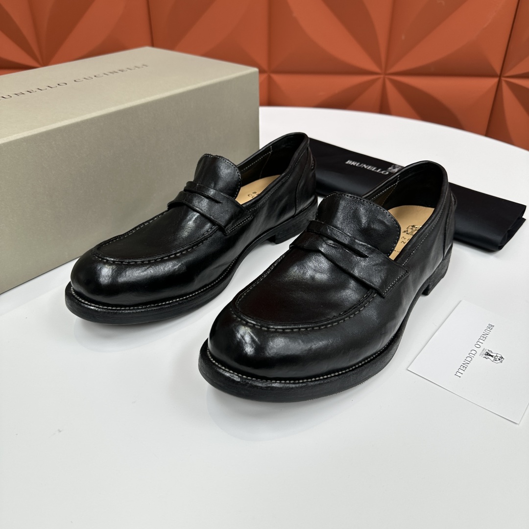 💋💍BC家新品上架 Brunello Cucinell* 水洗乐福鞋皮鞋  进口牛皮打造 手工缝制鞋面 