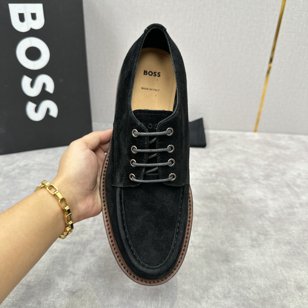 💋💍BOS*男士经典新款厚底发泡橡胶系带休闲皮鞋  街头风范 极富时髦魅力 加厚轻质橡胶鞋底 极度舒适款