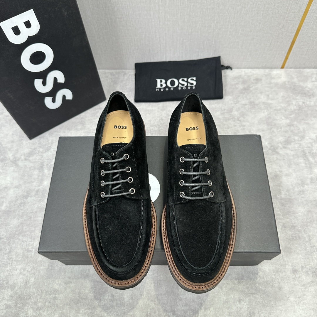 💋💍BOS*男士经典新款厚底发泡橡胶系带休闲皮鞋  街头风范 极富时髦魅力 加厚轻质橡胶鞋底 极度舒适款