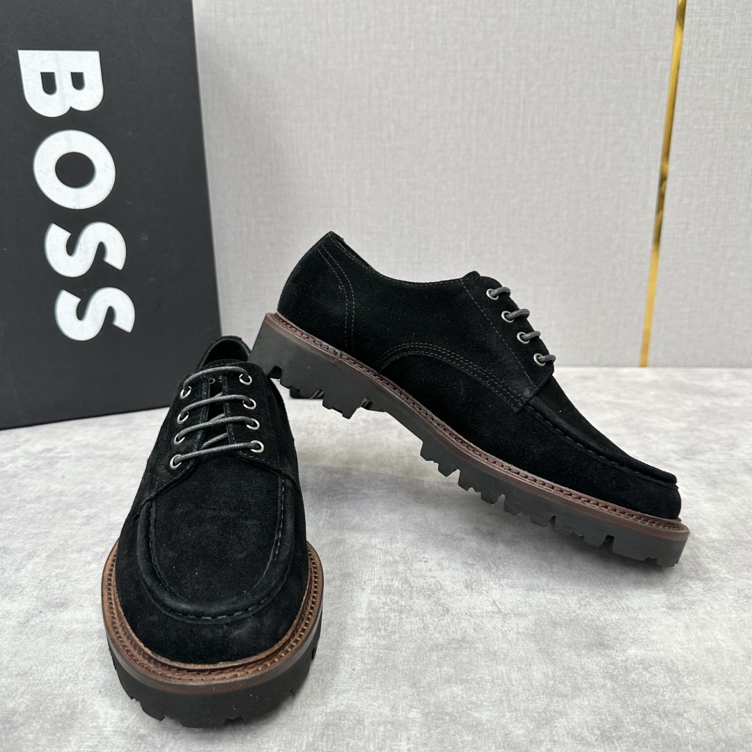 💋💍BOS*男士经典新款厚底发泡橡胶系带休闲皮鞋  街头风范 极富时髦魅力 加厚轻质橡胶鞋底 极度舒适款