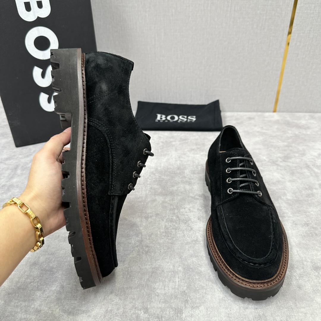 💋💍BOS*男士经典新款厚底发泡橡胶系带休闲皮鞋  街头风范 极富时髦魅力 加厚轻质橡胶鞋底 极度舒适款