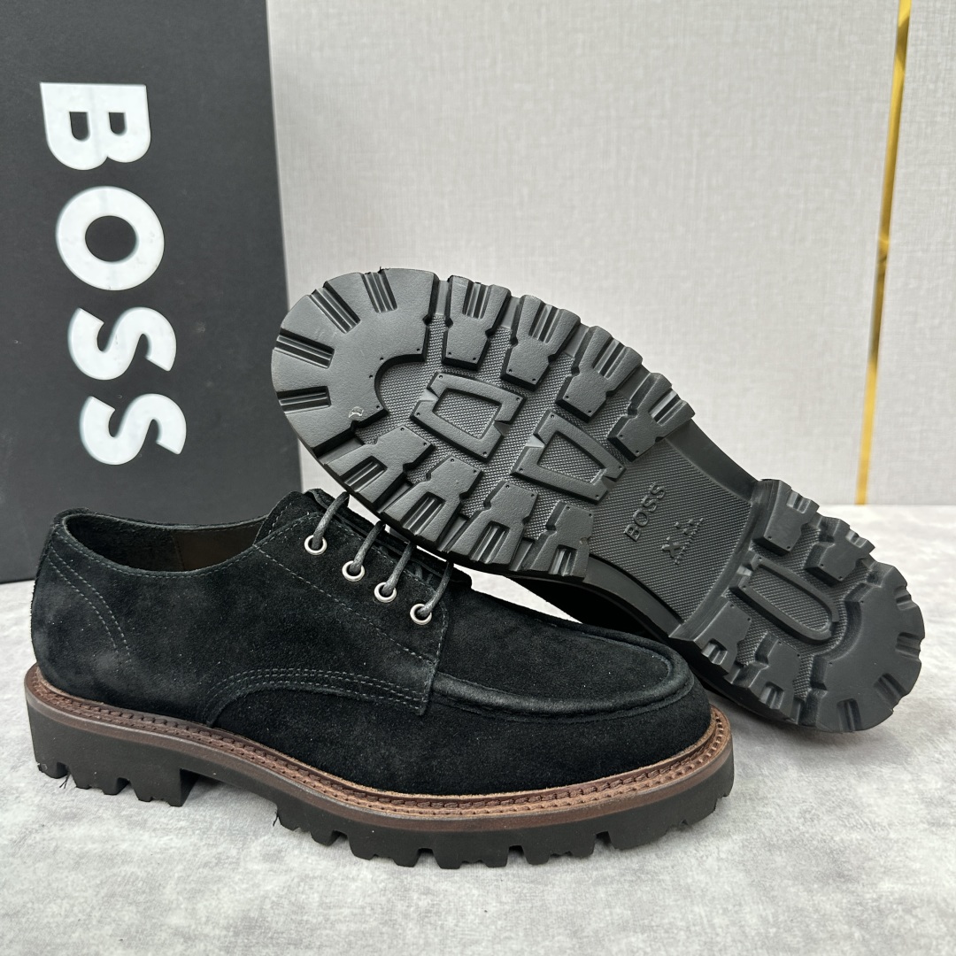 💋💍BOS*男士经典新款厚底发泡橡胶系带休闲皮鞋  街头风范 极富时髦魅力 加厚轻质橡胶鞋底 极度舒适款