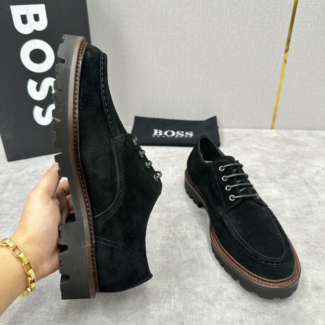 💋💍BOS*男士经典新款厚底发泡橡胶系带休闲皮鞋  街头风范 极富时髦魅力 加厚轻质橡胶鞋底 极度舒适款