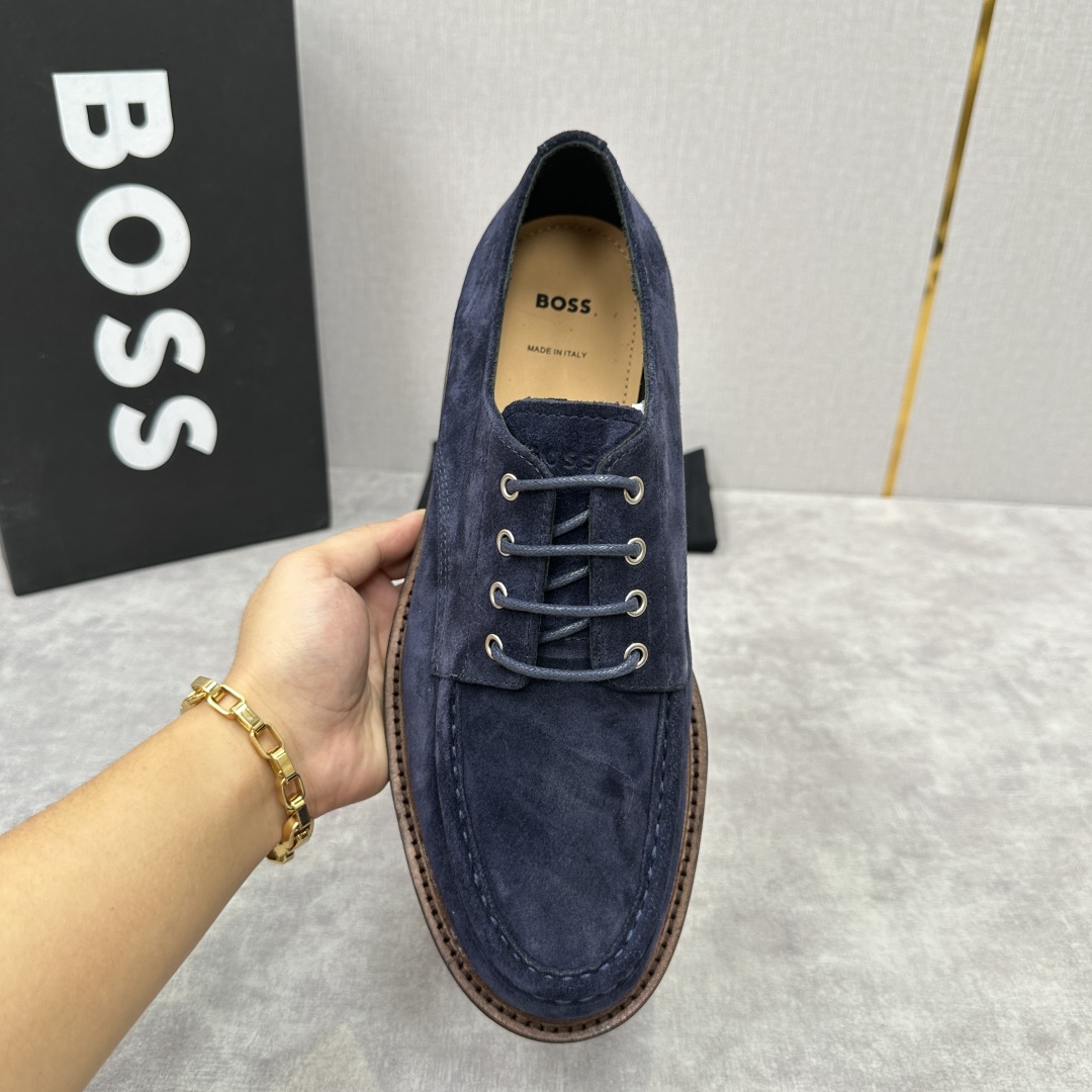 💋💍BOS*男士经典新款厚底发泡橡胶系带休闲皮鞋  街头风范 极富时髦魅力 加厚轻质橡胶鞋底 极度舒适款