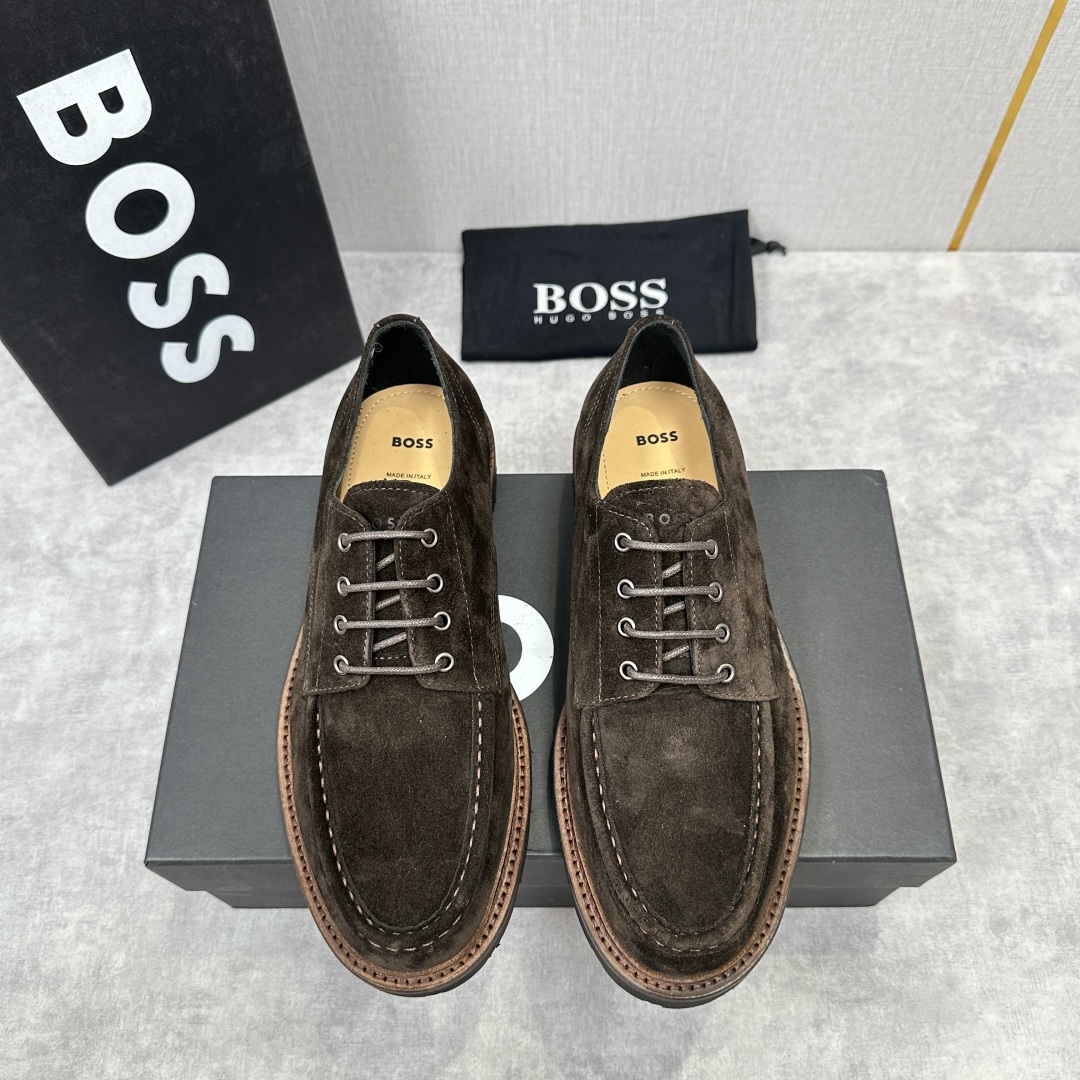 💋💍BOS*男士经典新款厚底发泡橡胶系带休闲皮鞋  街头风范 极富时髦魅力 加厚轻质橡胶鞋底 极度舒适款