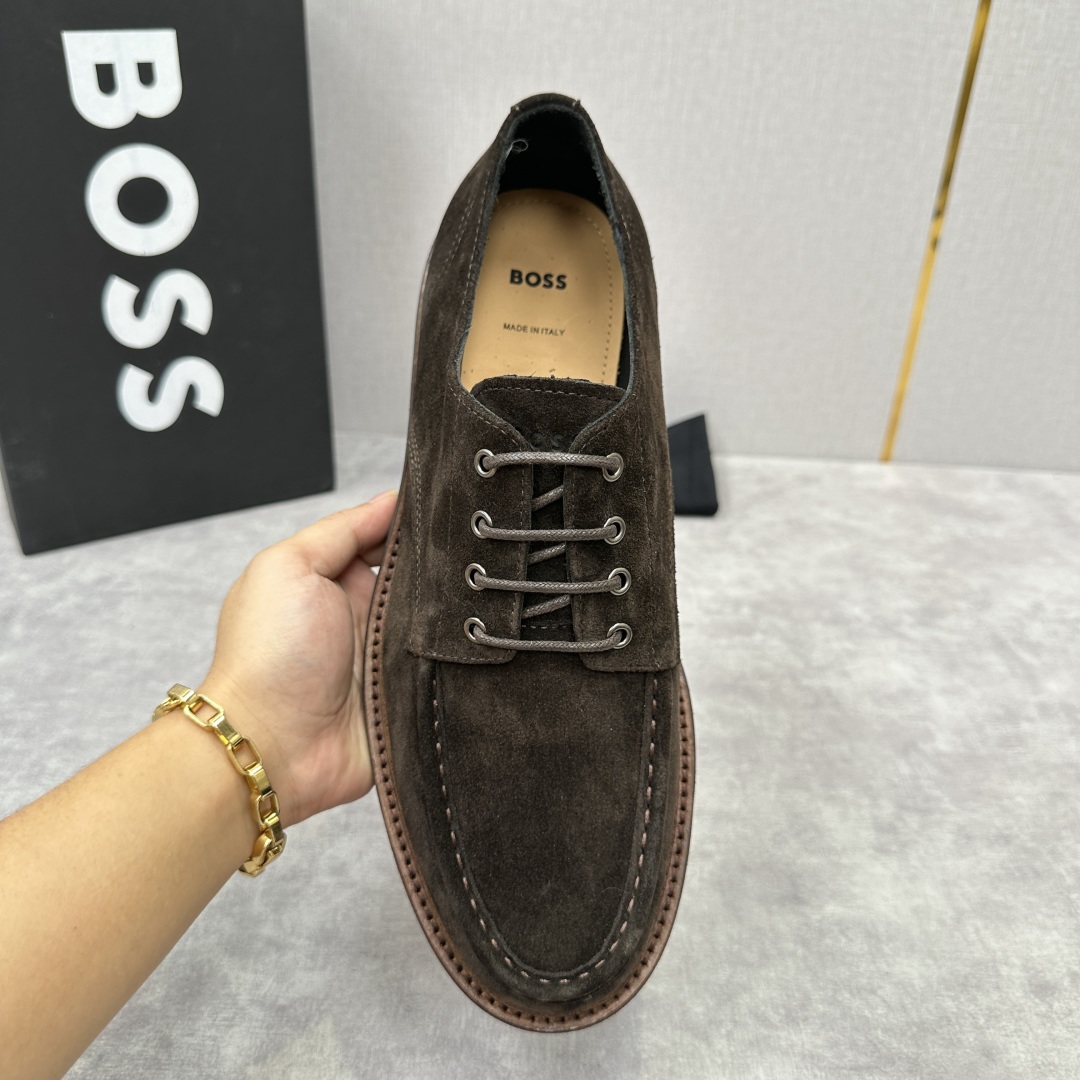 💋💍BOS*男士经典新款厚底发泡橡胶系带休闲皮鞋  街头风范 极富时髦魅力 加厚轻质橡胶鞋底 极度舒适款