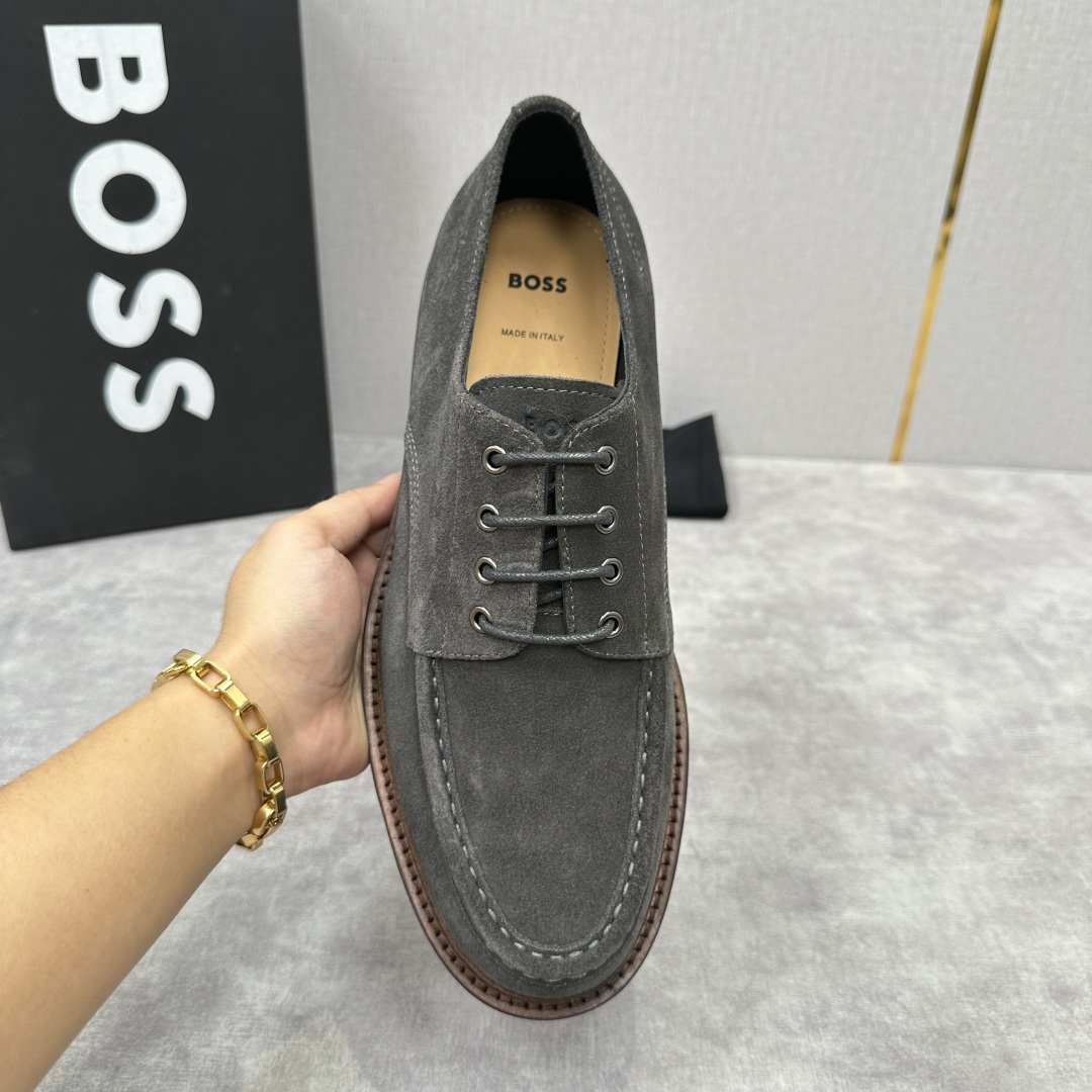 💋💍BOS*男士经典新款厚底发泡橡胶系带休闲皮鞋  街头风范 极富时髦魅力 加厚轻质橡胶鞋底 极度舒适款