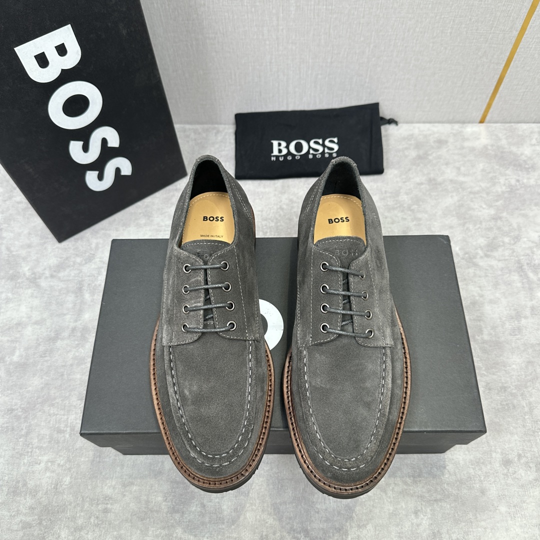 💋💍BOS*男士经典新款厚底发泡橡胶系带休闲皮鞋  街头风范 极富时髦魅力 加厚轻质橡胶鞋底 极度舒适款