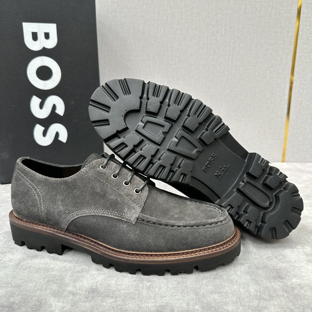 💋💍BOS*男士经典新款厚底发泡橡胶系带休闲皮鞋  街头风范 极富时髦魅力 加厚轻质橡胶鞋底 极度舒适款