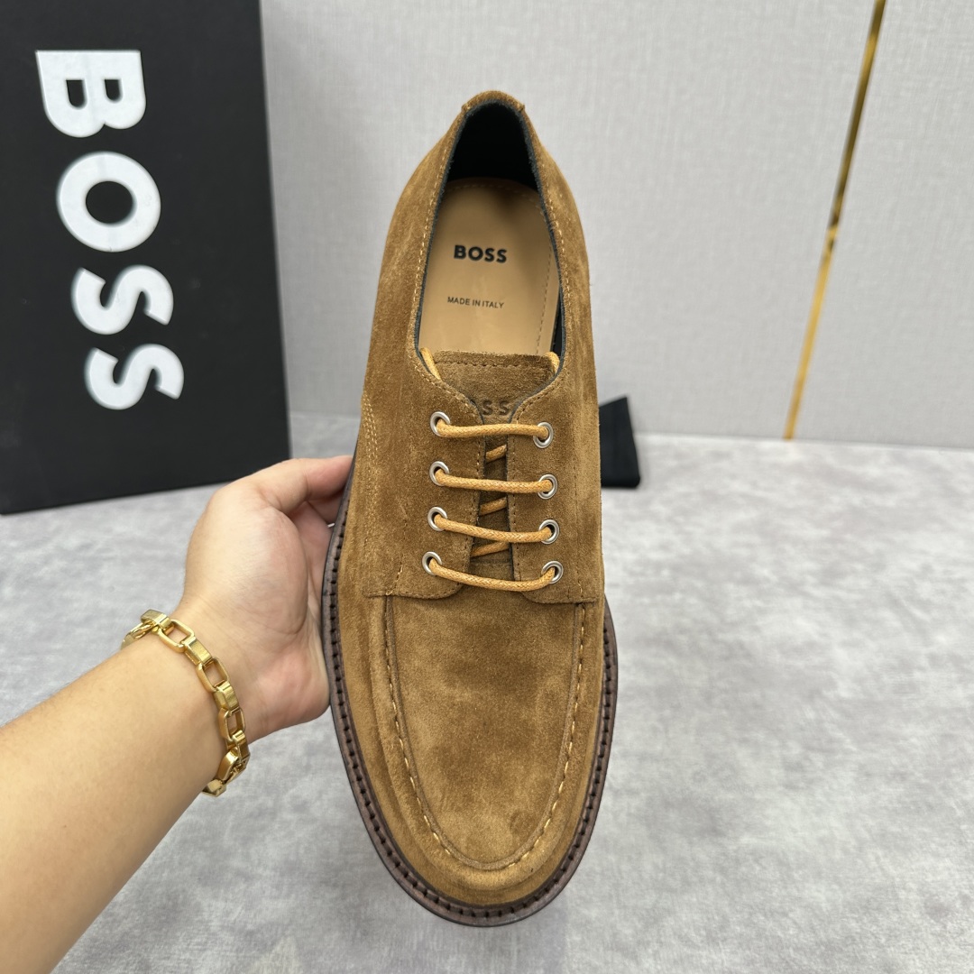 💋💍BOS*男士经典新款厚底发泡橡胶系带休闲皮鞋  街头风范 极富时髦魅力 加厚轻质橡胶鞋底 极度舒适款
