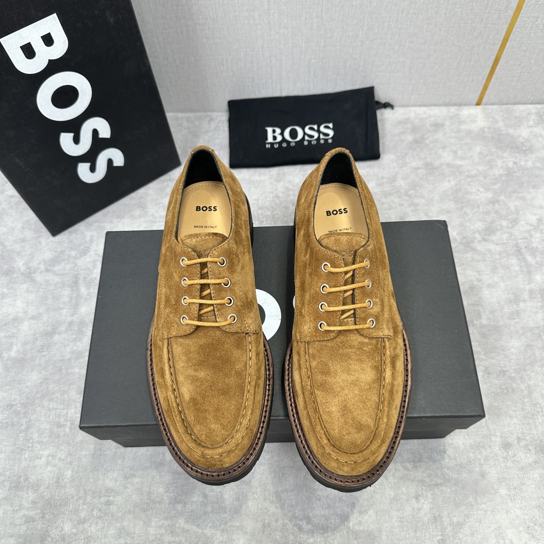 💋💍BOS*男士经典新款厚底发泡橡胶系带休闲皮鞋  街头风范 极富时髦魅力 加厚轻质橡胶鞋底 极度舒适款