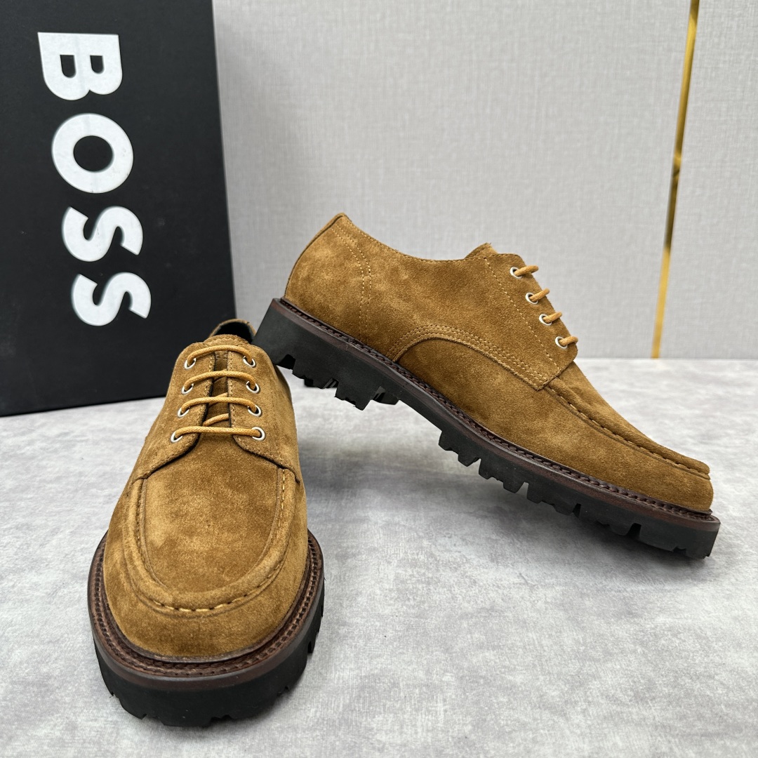 💋💍BOS*男士经典新款厚底发泡橡胶系带休闲皮鞋  街头风范 极富时髦魅力 加厚轻质橡胶鞋底 极度舒适款