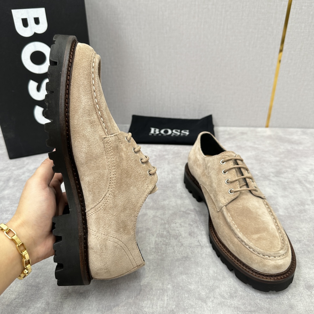 💋💍BOS*男士经典新款厚底发泡橡胶系带休闲皮鞋  街头风范 极富时髦魅力 加厚轻质橡胶鞋底 极度舒适款