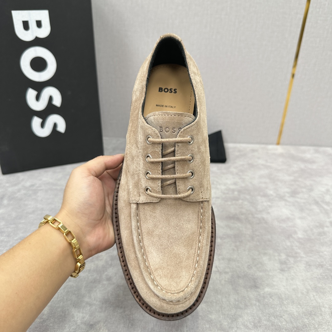 💋💍BOS*男士经典新款厚底发泡橡胶系带休闲皮鞋  街头风范 极富时髦魅力 加厚轻质橡胶鞋底 极度舒适款