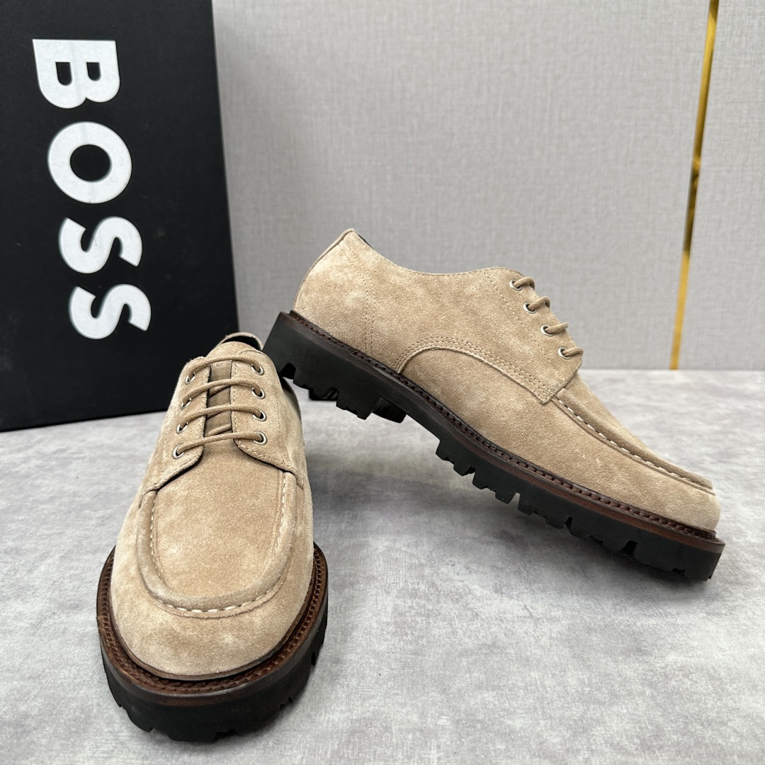 💋💍BOS*男士经典新款厚底发泡橡胶系带休闲皮鞋  街头风范 极富时髦魅力 加厚轻质橡胶鞋底 极度舒适款