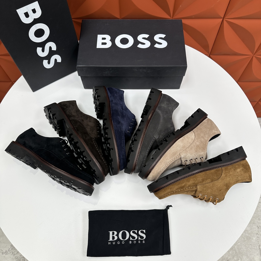 💋💍BOS*男士经典新款厚底发泡橡胶系带休闲皮鞋  街头风范 极富时髦魅力 加厚轻质橡胶鞋底 极度舒适款