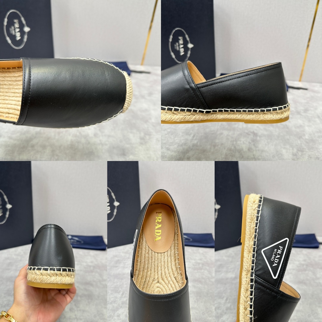 💋💍p家新品 普拉-达Prad*新品渔夫鞋    官方 6,380   原系列牛皮，帆布，麻料布，手工缝
