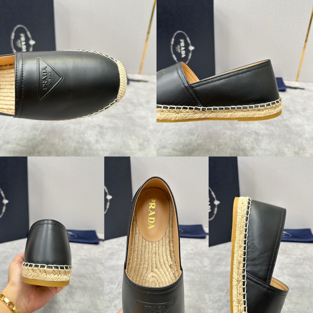 💋💍p家新品 普拉-达Prad*新品渔夫鞋    官方 6,380   原系列牛皮，帆布，麻料布，手工缝