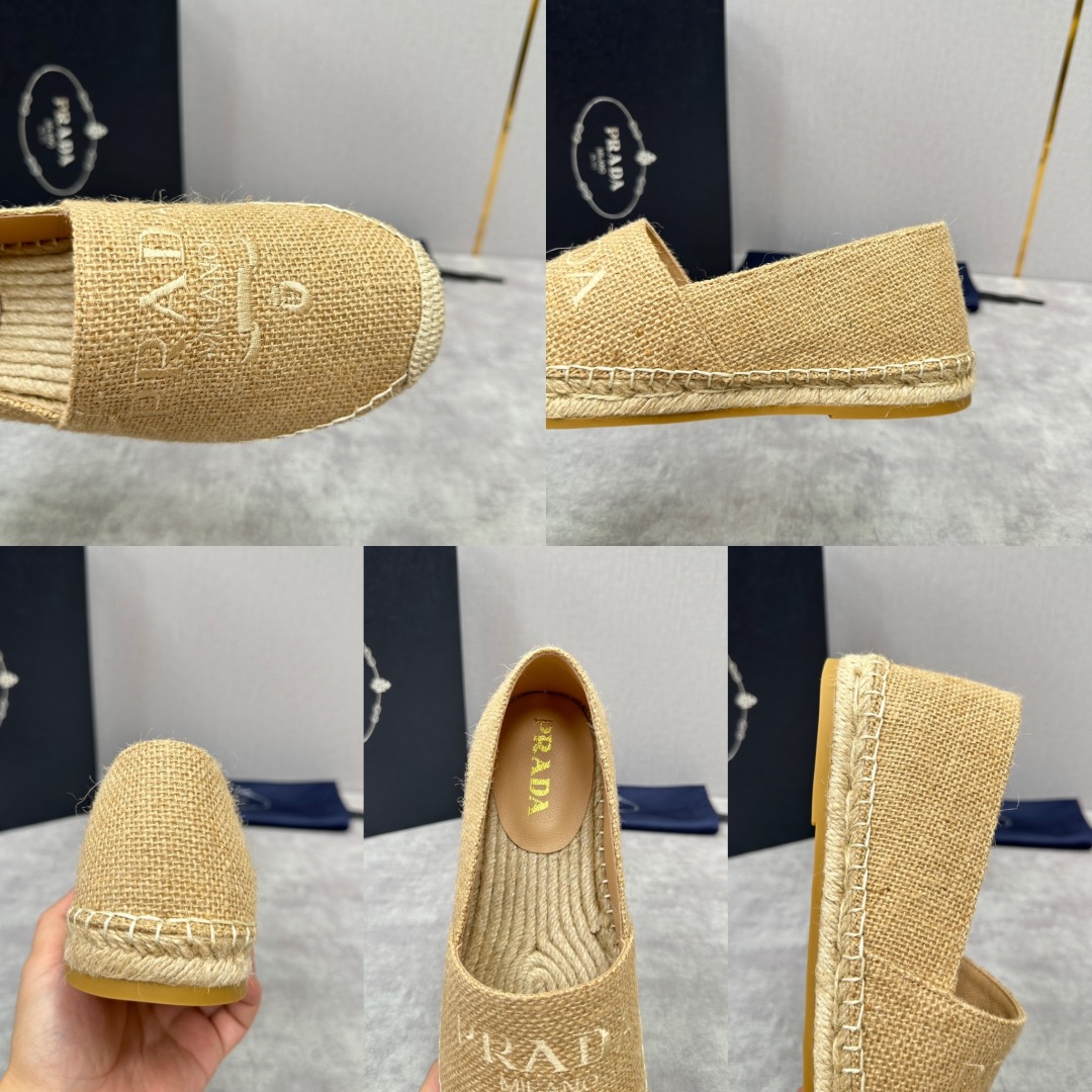 💋💍p家新品 普拉-达Prad*新品渔夫鞋    官方 6,380   原系列牛皮，帆布，麻料布，手工缝