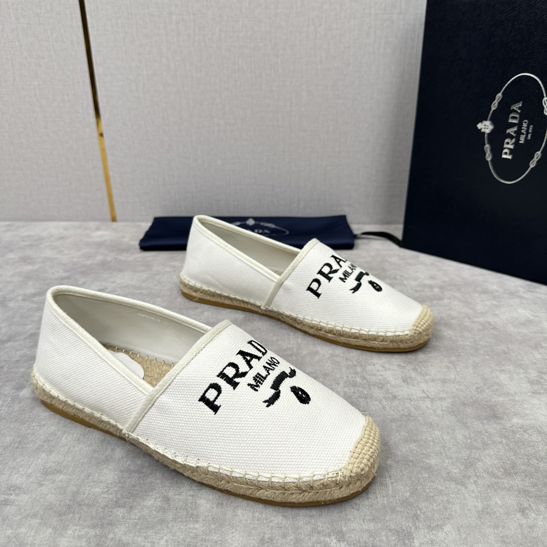 💋💍p家新品 普拉-达Prad*新品渔夫鞋    官方 6,380   原系列牛皮，帆布，麻料布，手工缝