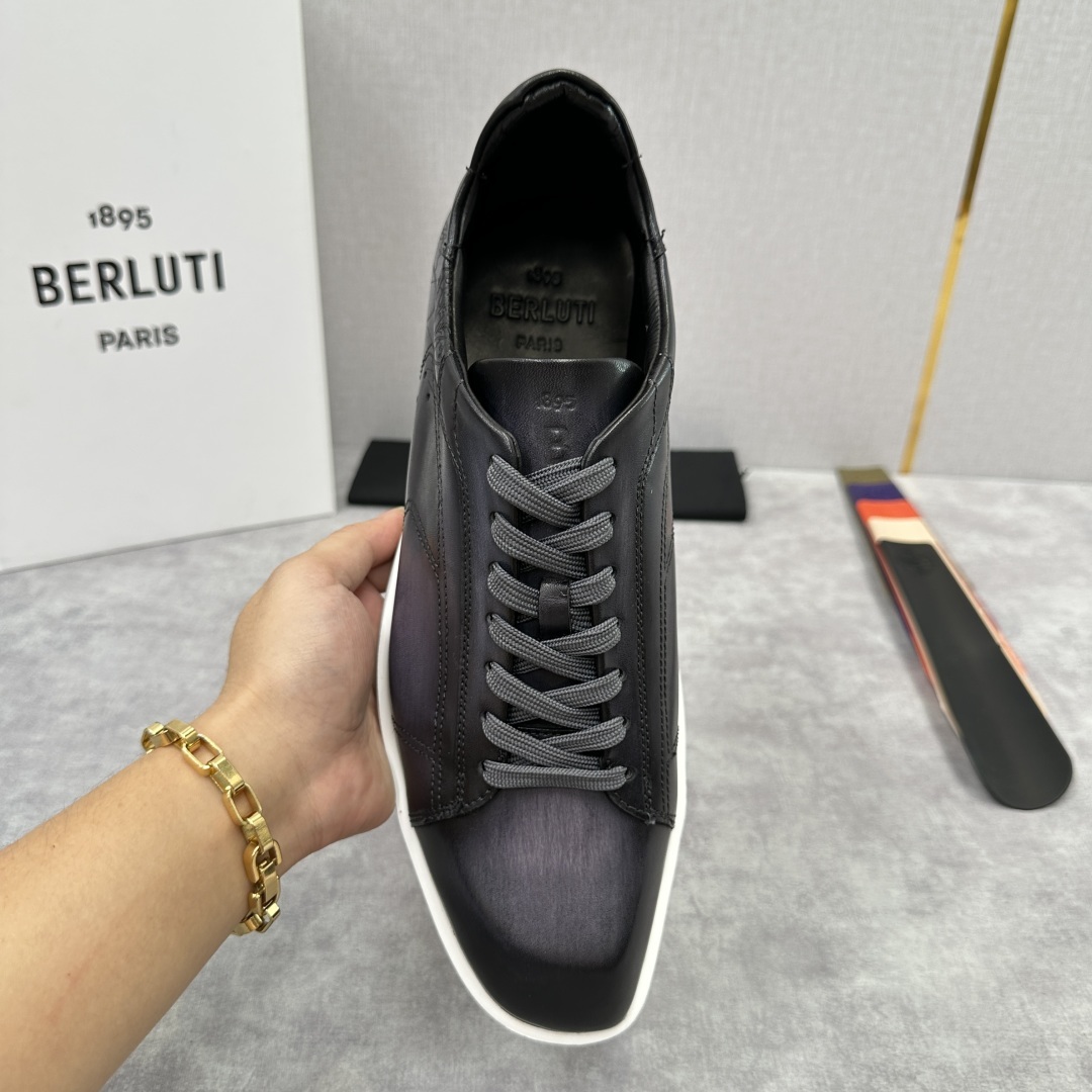 💋💍Berlut* 布鲁提 新款刀锋造型板鞋来袭 新品Stellar Scritto刺青手绘图纹休闲运动
